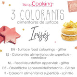 ScrapCooking, Set mit 3 Lebensmittelfarben, Gold, Roségold und Rubin, Metallic-Töne, 3 x 5 Gramm Naty Shop