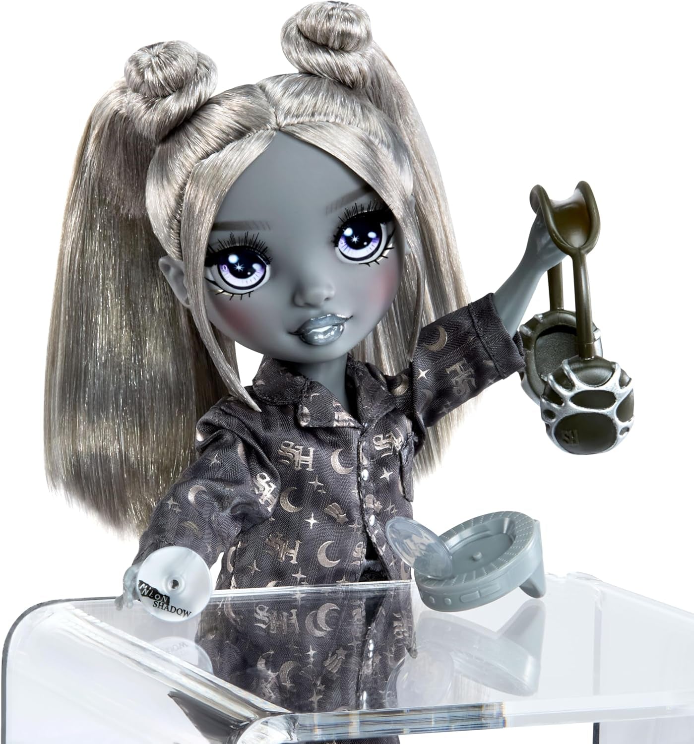Rainbow High Shadow High Girl's Night – Luna Madison – 28 cm Modepuppe in Grautönen, Graues Haar & Outfit mit Accessoires und Kamm – Für Sammler und Kinder ab 6 Jahren