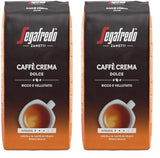 Segafredo Zanetti Caffè Crema Dolce – Ganze Bohnen (1-kg-Packung) – Geeignet für Caffè Crema – Leicht bis mittel geröstete Kaffeebohnen mit mildem und ausgewogenem Geschmack (2er-Pack)