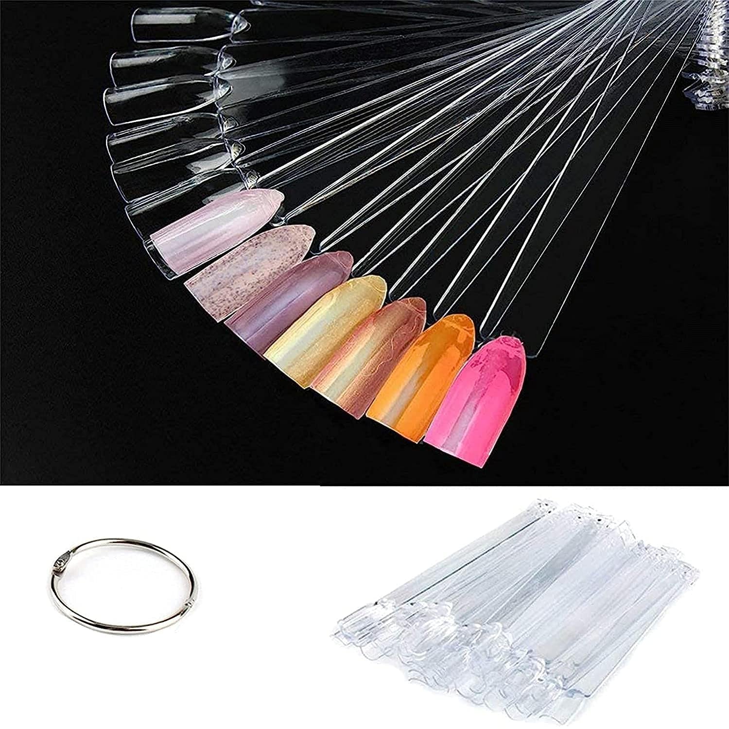 Nageldisplay, 40 Stäbchen künstlicher Nagellack, Kapseln, praktischer Fächer, Nail Art