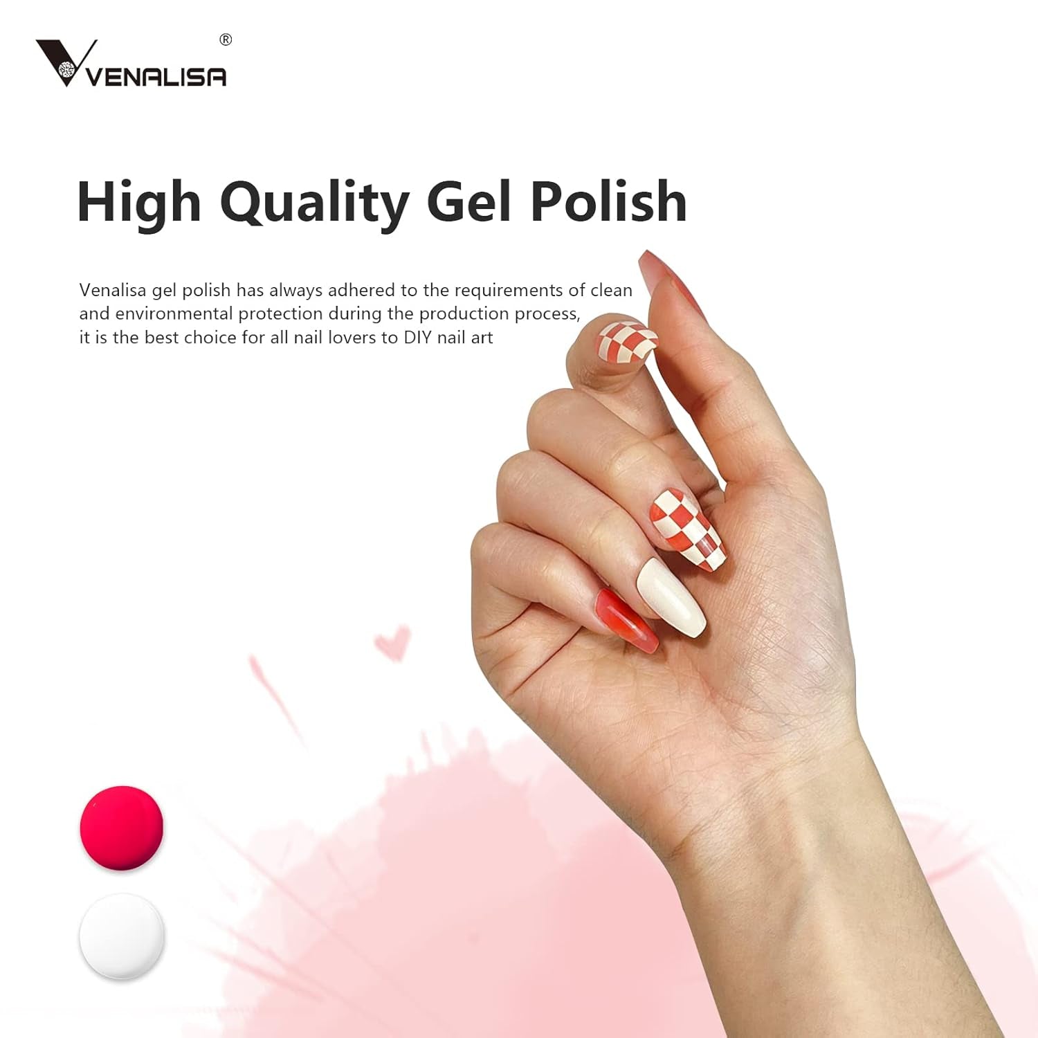VENALISA Korallenorange UV-Nagellack, 15 ml, Gel-Nagellack für UV-Nagellampe, transparente Korallenorange-Gel-Nagellackmodelle für DIY-Nageldesign