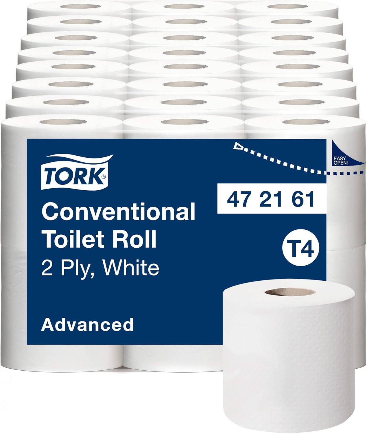 Toilettenpapier Tork Small Roll White T4, Advanced, 2-lagig, 48 × 200 Blatt, 472161