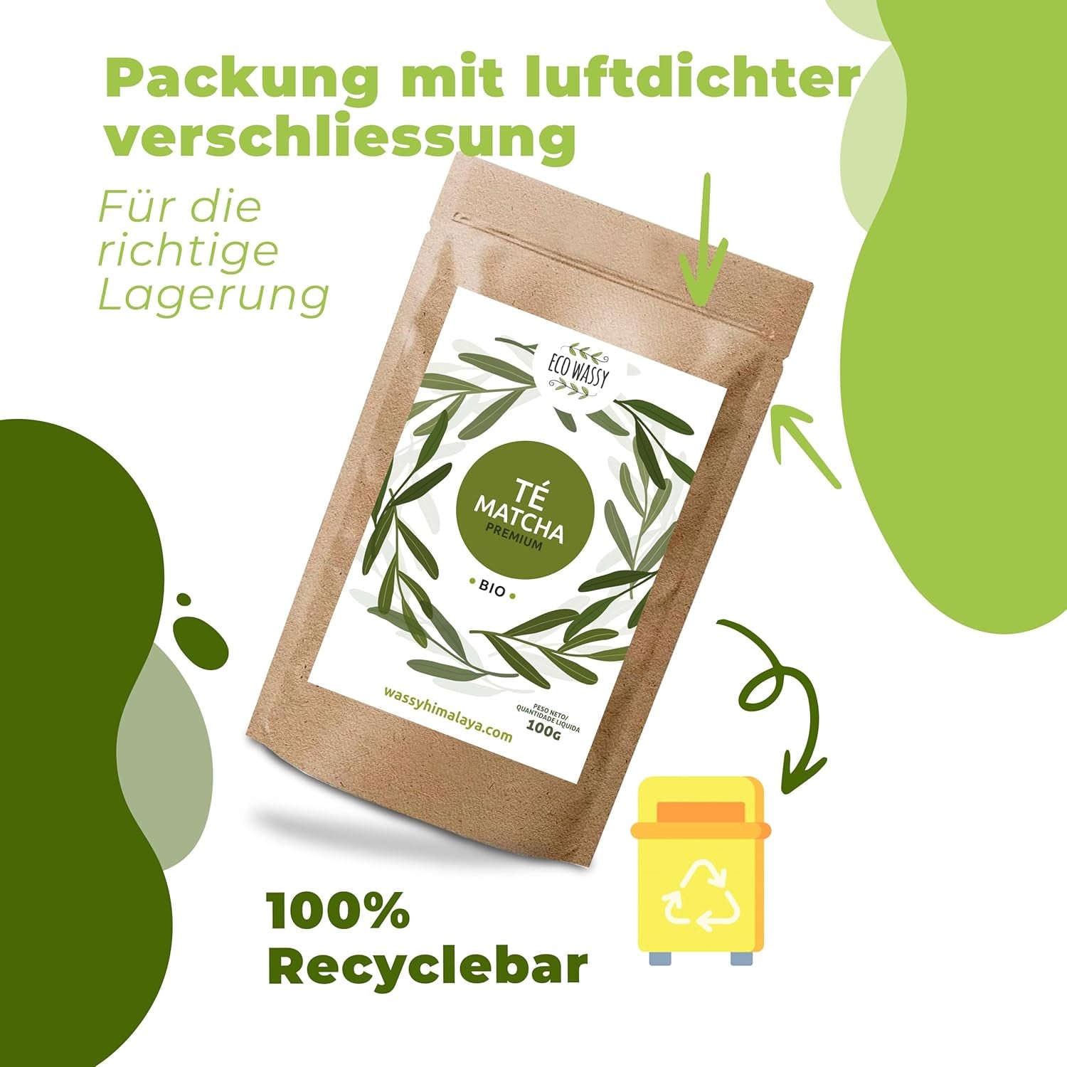 Japanischer Matcha-Tee, Premiumqualität, Pulver. 100 % natürlich. Grüntee-Reduzierer, kraftvoller Entgifter und Antioxidans. Rein kultivierter Matcha – Herkunft: Japan (100 g)