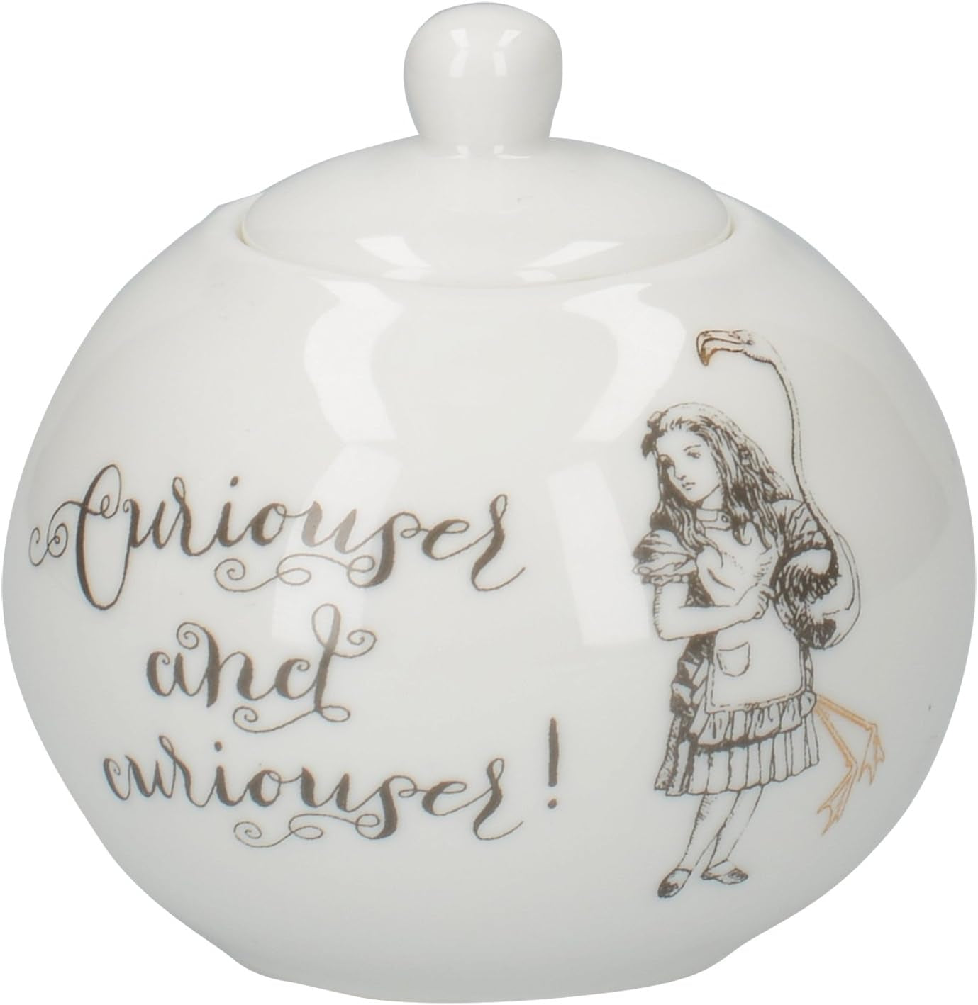 Alice im Wunderland Teekanne und Milchkännchen aus feinem Porzellan, Porzellanschale und Milchkännchen in einer luxuriösen Geschenkbox