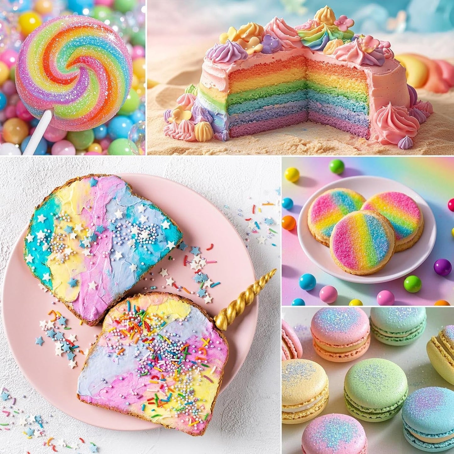 Essbarer Glitzer – 6 g Lebensmittelfarbpulver für Schokolade, Erdbeere, Muffins, Kuchen, Fondant (lila)
