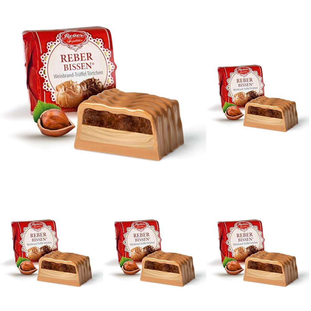 Reber Bites Chocolate and Truffle Pie, Brandtrüffel auf cremigem Nougat, umhüllt von zarter Alpenmilchschokolade, 40g (1 Stück)