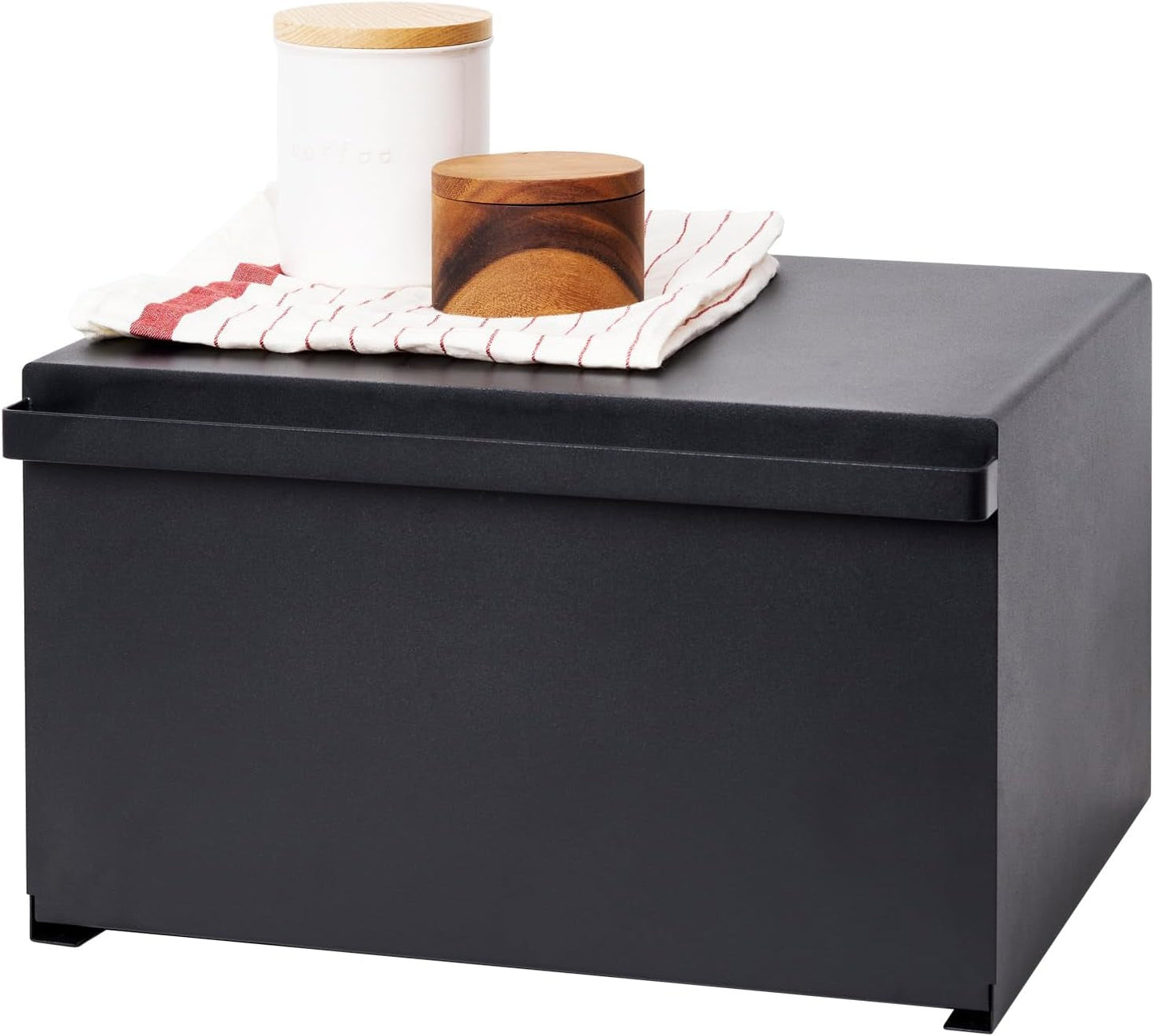 Yamazaki 4352 TOWER Brotkorb Weißer Stahl Minimalistisch 40 x 34,5 x 24 cm Lebensmittelaufbewahrungsboxen Naty Shop Schwarz Einheitsgröße