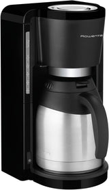 Rowenta Adagio Filter-Espressomaschine, Thermokaraffe aus Edelstahl, hält den Kaffee bis zu 4 Stunden heiß, 10–15 Tassen Fassungsvermögen, 1,25 l Fassungsvermögen, abnehmbarer Filterkorb, automatische Abschaltung, Schwarz, CT3818
