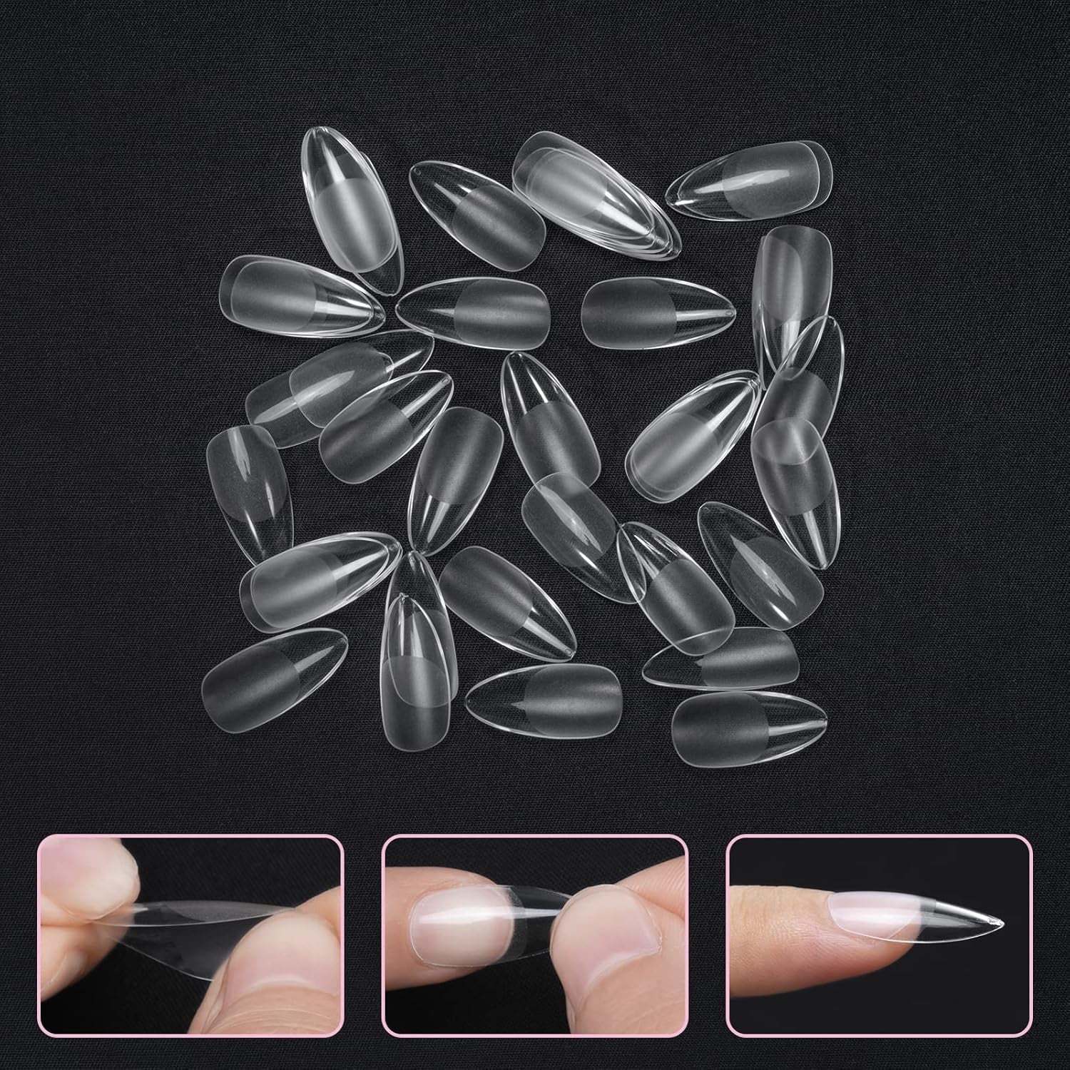 Arten von Nägeln, 500 Stück künstliche Acryl-Nagelspitzen mit Aufbewahrungsbox für Nagelstudios und Heimwerker-Nagelkunst, 10 Größen