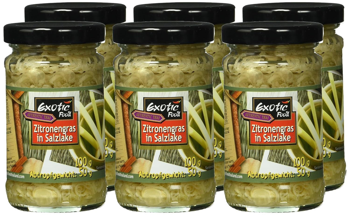 Zitronengras in Salzlake, fein gehackt, 6er Pack (6 x 100g)