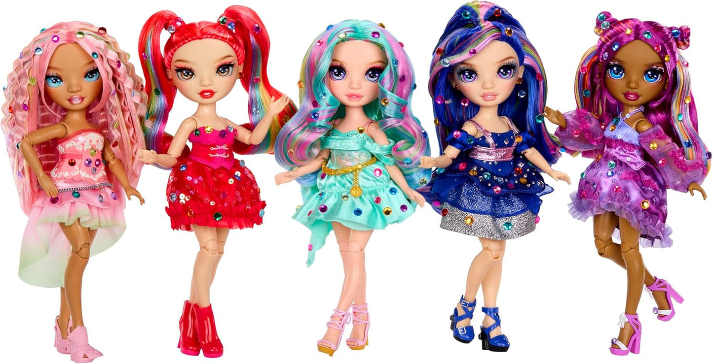 Rainbow High Be Dazzling Modepuppe – Celine Türkis – Blaugrün, 28 cm, mit Dekorationswerkzeug, funkelnden Edelsteinen und Styling-Accessoires
