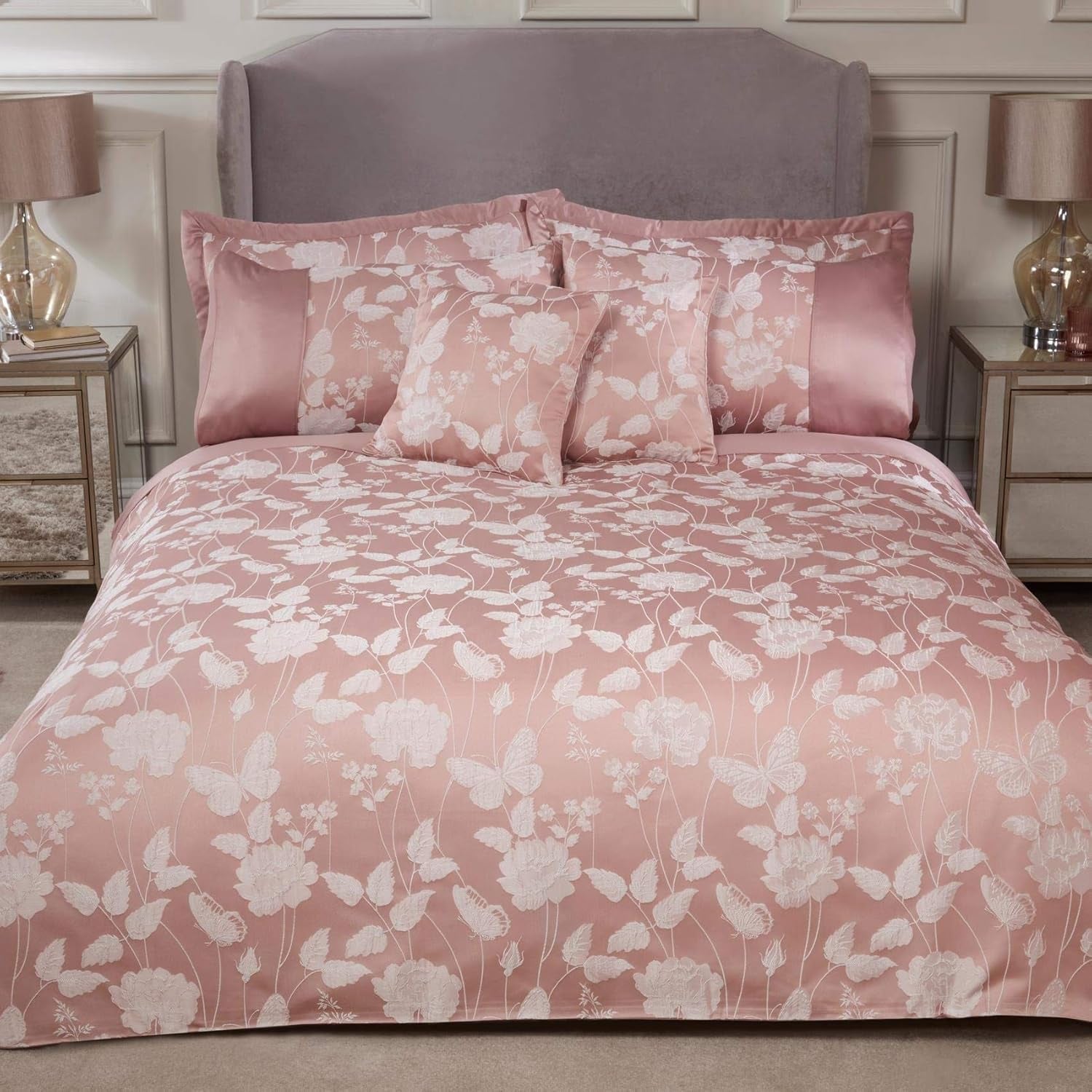 Emma Barclay Butterfly Meadow King-Bettdecke, 100 % Polyester, Creme Naty Shop Bettdecken und Bettdecken Blush Pink King Size