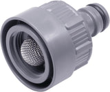Gardena Wasserhahnanschluss mit Wasserstopp, Wasserauslass: Anschluss für Wasserstecker (Artikelnr. 8254), Wasserauslass (Artikelnr. 8250, 8266), Teil des Rohrleitungssystems (05327-20), grau