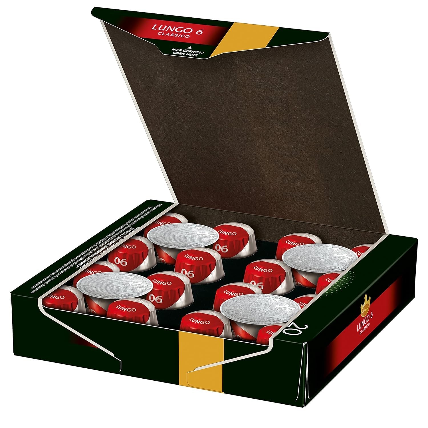 Kaffeekapseln Lungo Classico, Intensität 6 von 12, 20 Nespresso®* kompatible Kapseln, 10 x 20 & Kapseln Espresso Classico, Intensität 7.100 Nespresso®* kompatible Kaffeekapseln, 10x10 Getränke