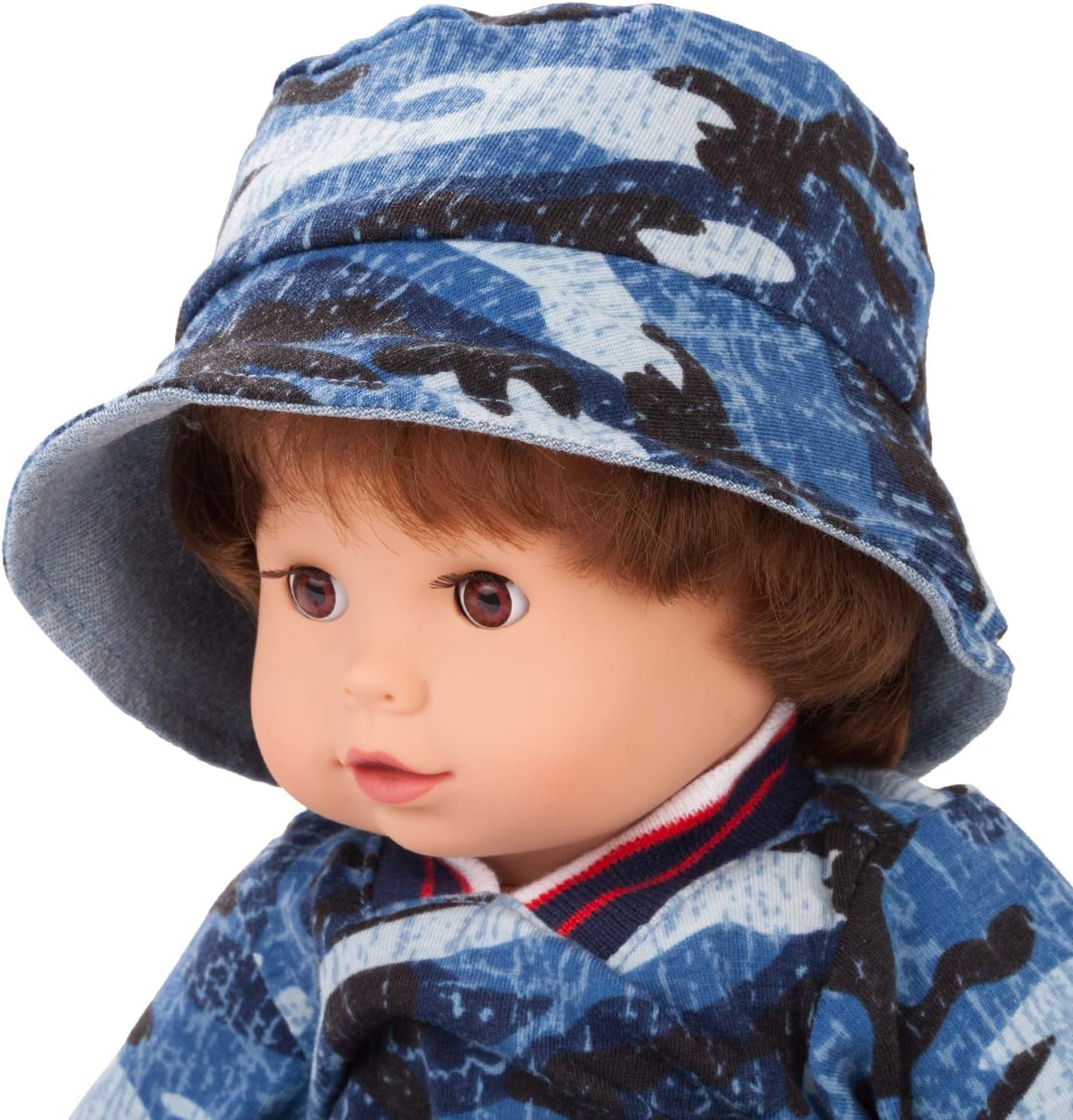 Götz 2027100 Maxy Muffin Fashionisto Puppe – 42 cm große Babypuppe mit verschlafenen braunen Augen, braunen Haaren und weichem Körper – Weichkörperpuppe im 8er-Set