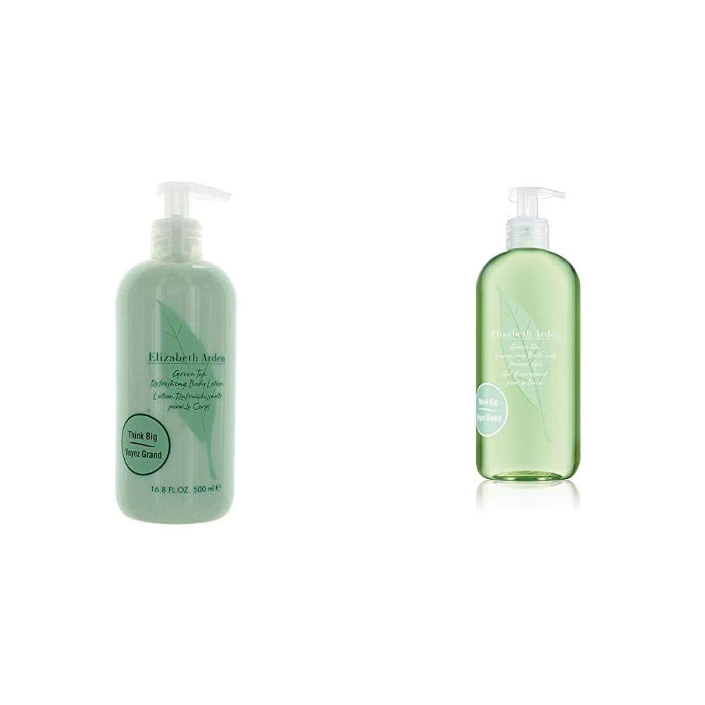 Elizabeth Arden – erfrischende Körperlotion mit Grüntee-Extrakt-Duft, 500 ml Dusche und Bad Naty Shop Set Body Lotion + Duschgel