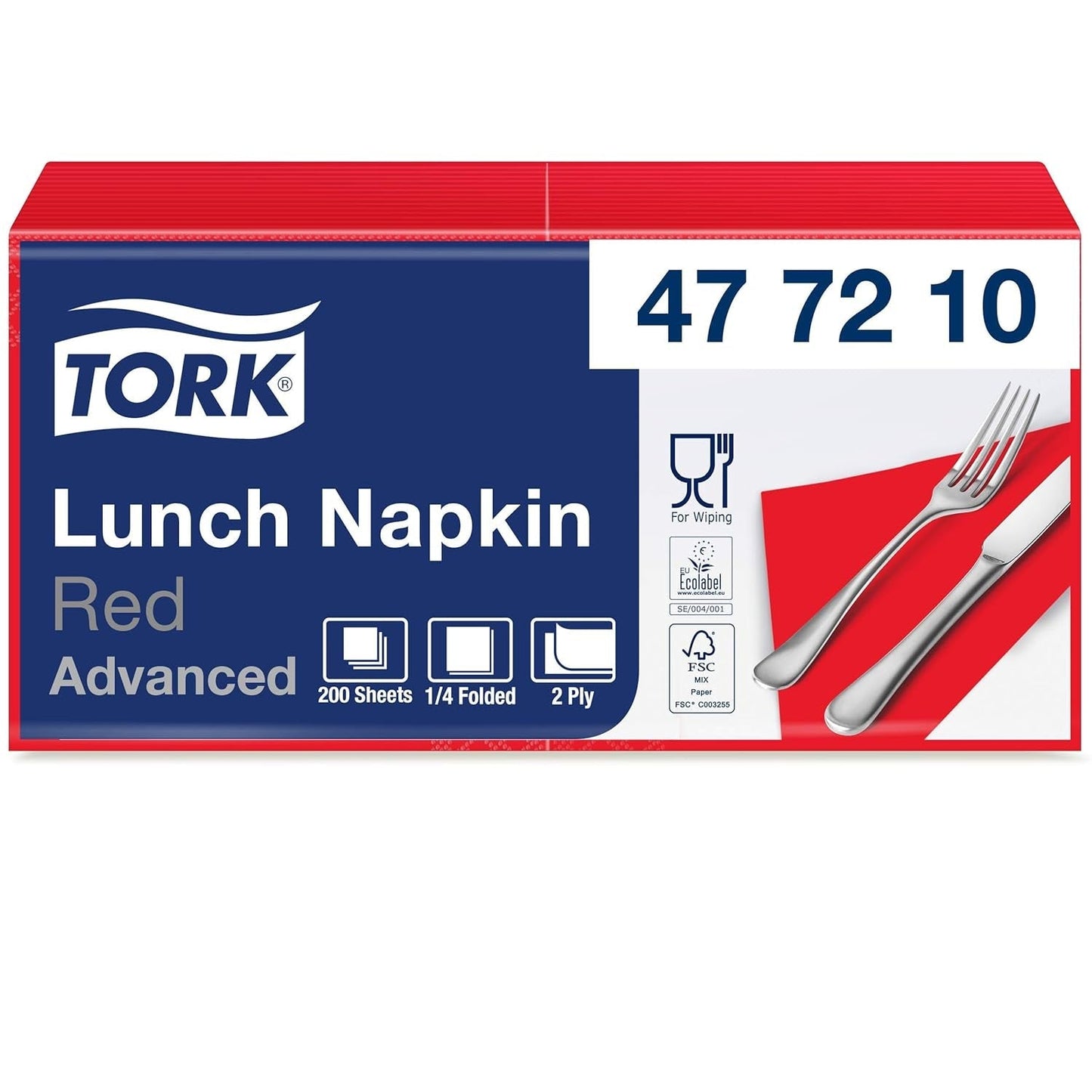 Tork 477840 Limetten-Lunchservietten / 2-lagige Servietten für kleine Mahlzeiten oder Snacks / Erweiterte Qualität / 10 x 200 (2000) Papierservietten / 32,6 x 33 cm (L x B) / 1/4-Faltung