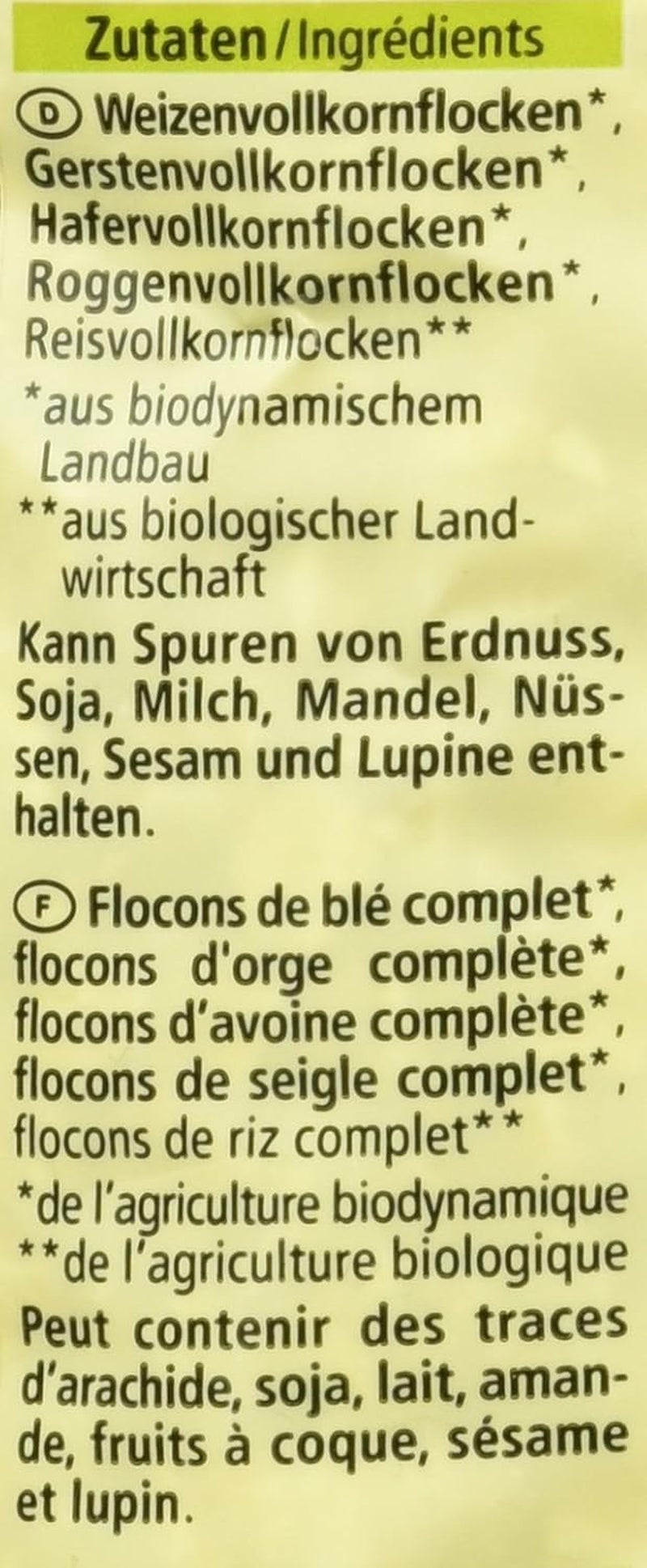Bio-Flocken aus 5 Getreidesorten, 500 g