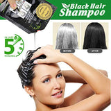 Natürliche Inhaltsstoffe, sofortiges schwarzes Haarfärbe-Shampoo, halbpermanente schwarze Haarfarbe, einfach anzuwenden, langlebig, natürliche Inhaltsstoffe (10 Stück, schwarz) Naty Shop Haarfärbemittel