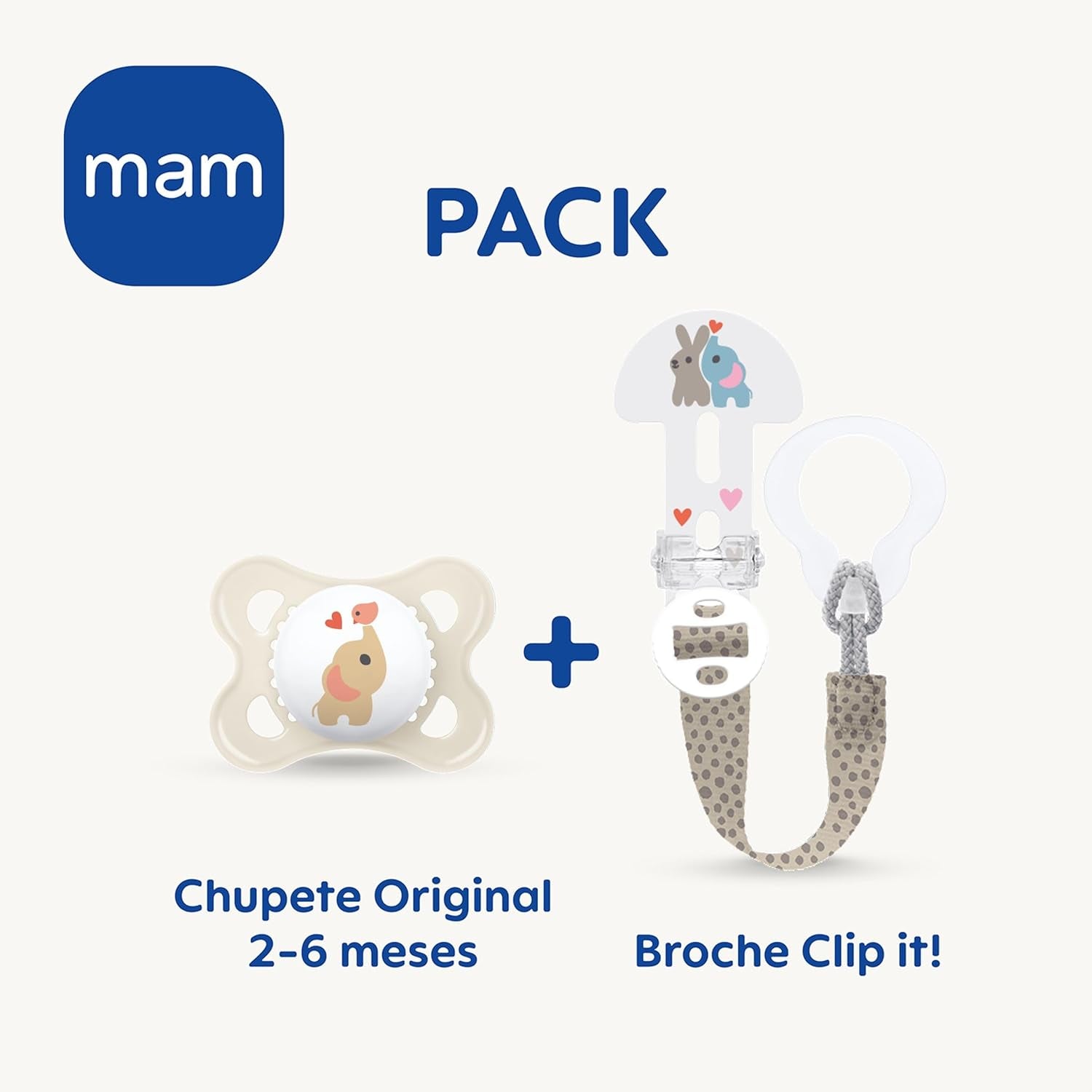 MAM Clip It Schnuller! Broach & Original S226 Skinsoft™ Silikon, ultraweich, für Babys ab 0+ Monaten