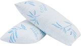 Comfysleep King-Size-Kissen aus Bambus-Viskose, kühlend, geschredderter Memory-Schaum, verstellbarer Bezug aus Bambus-Viskose, abnehmbarer/waschbarer Bezug, 2 Stück, Naty Shop Standard-Kissen