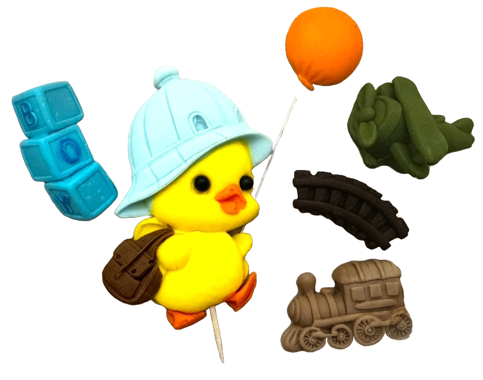 Set mit 6 essbaren Zuckerpastendekorationen, BOY Zuckerpastendekorationen Nati Shop