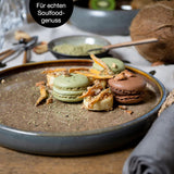 Moritz & Moritz SOLID 36-tlg Steinzeug Geschirr Set 12 Personen - Geschirrset 12 Personen aus je 12 Dinner Teller, Kleiner Teller, Tiefe Teller