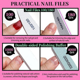 FANDAMEI Maniküre-Set, Buffer Für Nägel, Nagelfeile 100/180, Nagelfeilen Für Gelnägel, Nagelhautschieber, Buffer Für Gelnägel, Feilen Für Gelnägel, Nagelzange, Nagelfeilen Set, Maniküre & Pediküre Set