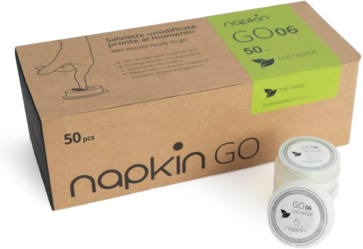 Go NPKGO00612 Kapsel-Reinigungstücher mit grünem Tee, Viskose, weiß, 12er-Pack