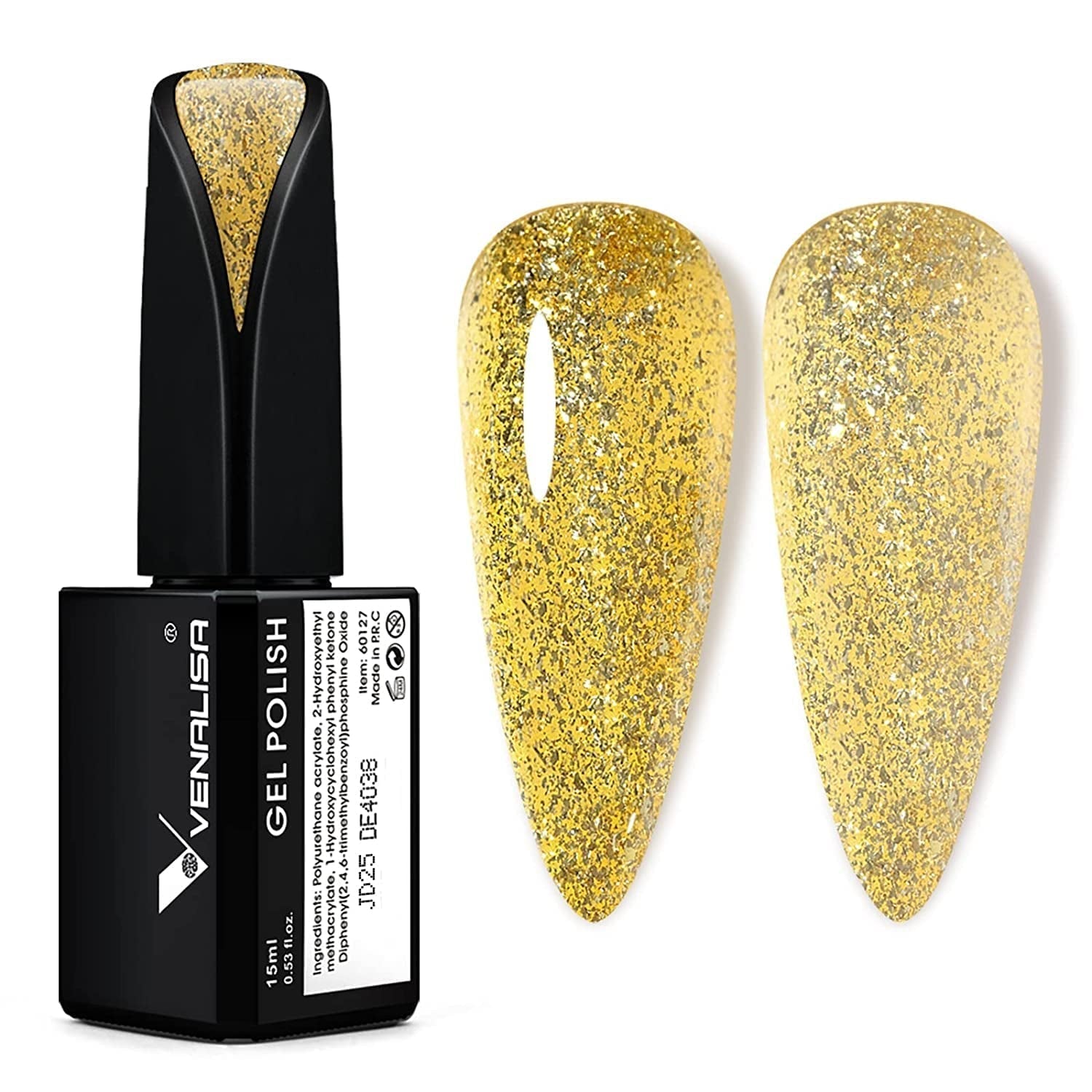 VENALISA Korallenorange UV-Nagellack, 15 ml, Gel-Nagellack für UV-Nagellampe, transparente Korallenorange-Gel-Nagellackmodelle für DIY-Nageldesign