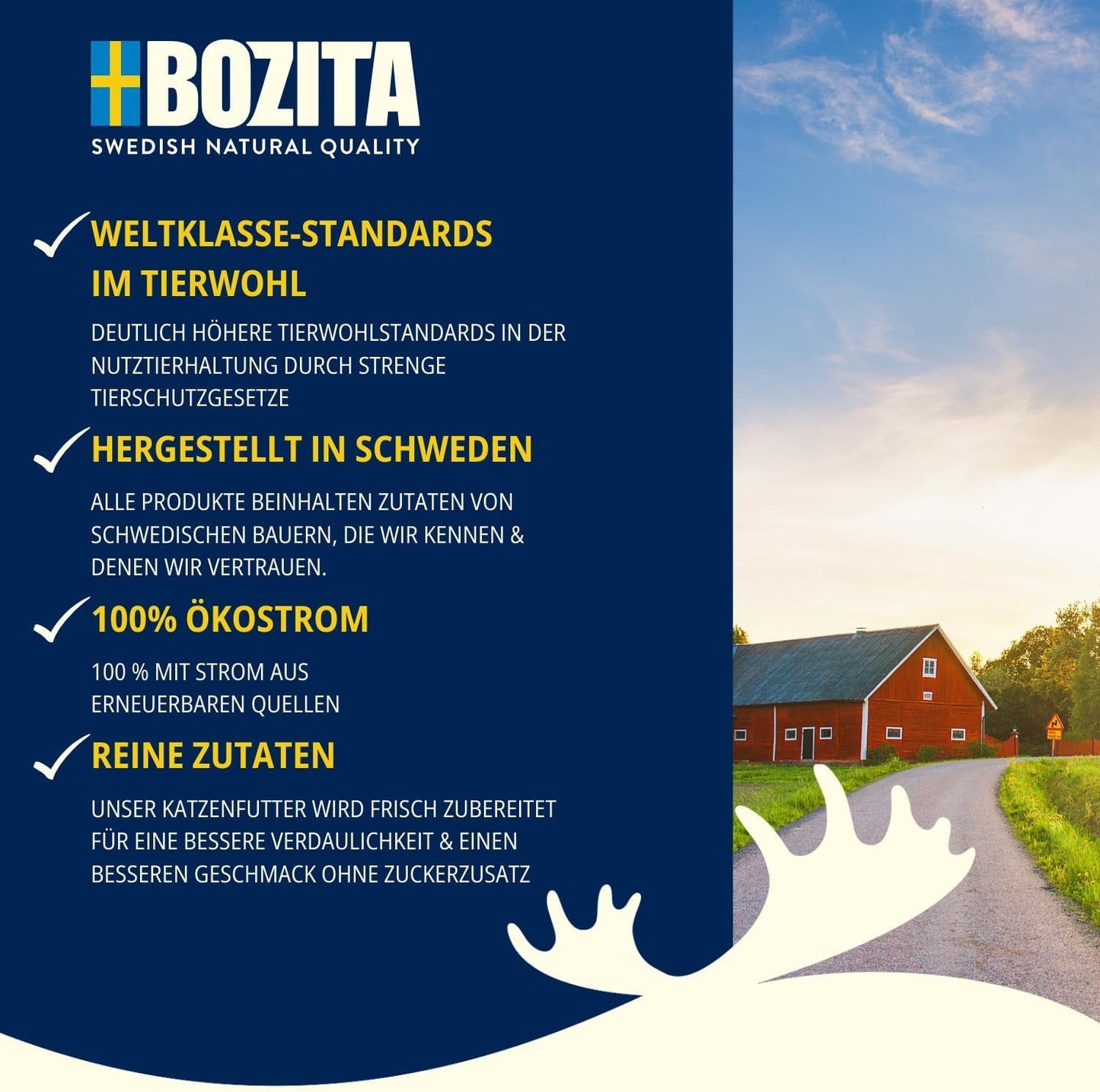 Bozita Pouch Nassfutterstücke in Rindfleischsauce – 12 Beutel x 85 g Getreide- und weizenfreies Nassfutter für Katzen – Nassfutter für erwachsene Katzen mit 8,5 % Protein und 4,5 % Fett