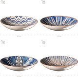 MÄSER 934017 Iberico Blue Tafelservice für 4 Personen, 12-teilig, maurischer Stil, verschiedene Vintage-Designs in Weiß und Blau, Keramik