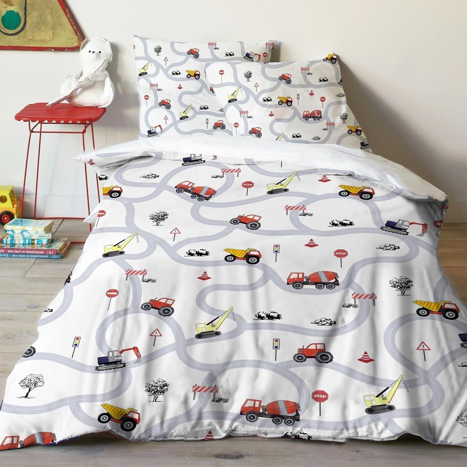 Bettwäsche für Jungen, verschiedene Modelle. Bettwäsche - Kinder Naty Shop Auto 135X200 cm + 80X80 cm