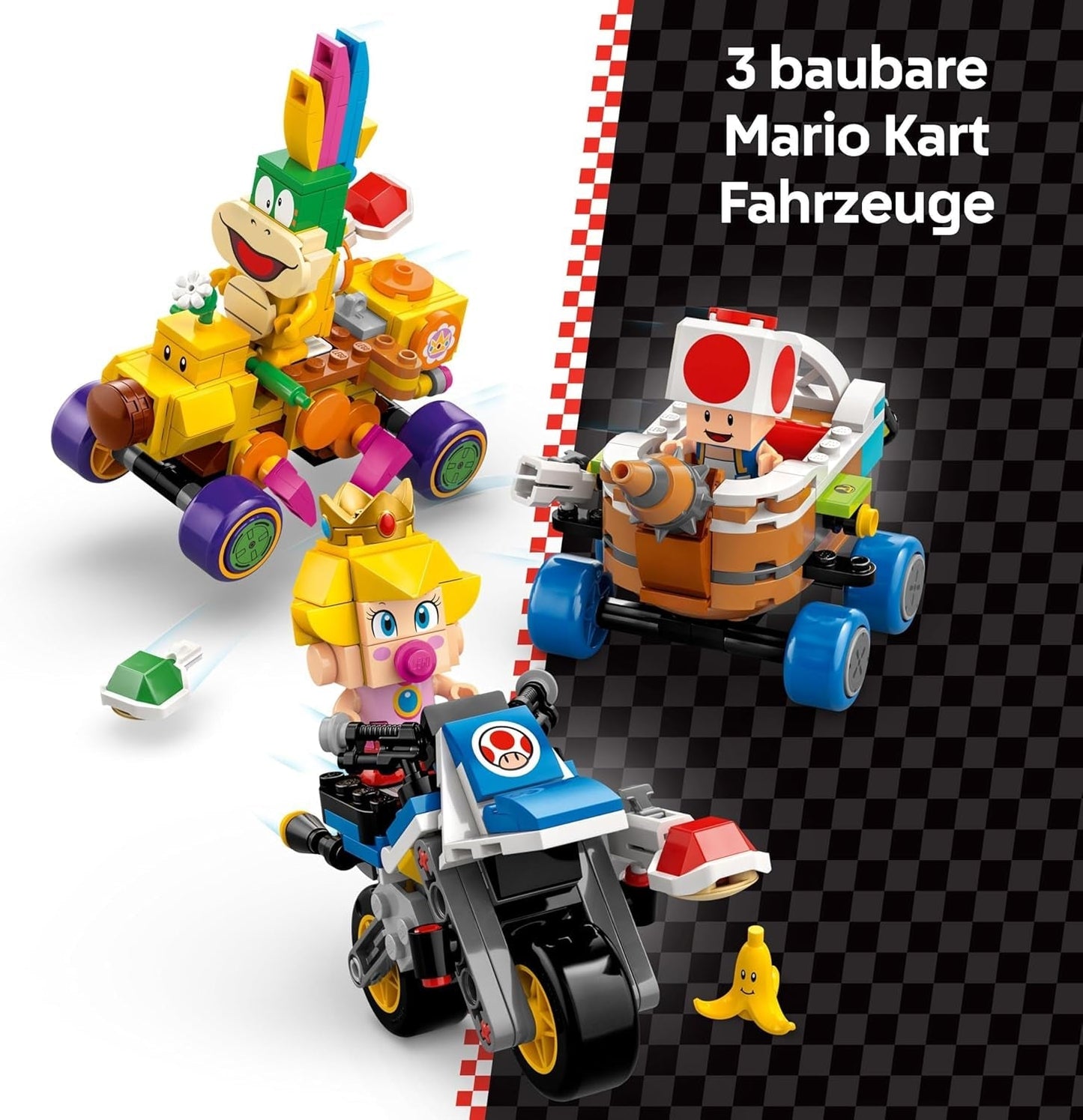LEGO Super Mario: Mario Kart – Baby Peach & Grand Prix Set, Nintendo-Figuren – Kröte, Lakitu, Baby Peach und Lemmy, Geschenk für Jungen, Mädchen und Gamer ab 8 Jahren, Abenteuerspielzeug 72036 Bausets Beuche den LEGO-Store