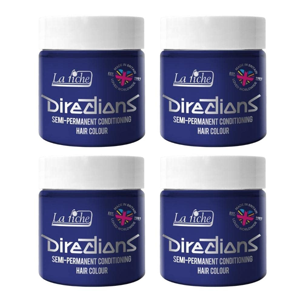 Directions semipermanente Haarfarbe 100 ml Box 4er Pack (Pillarbox Red) Naty Shop Neonblaue Haarfarbe 100 ml (4er Pack)