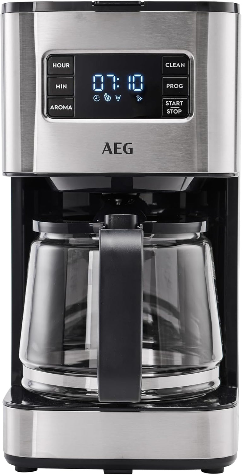 AEG Deli 5 Espressomaschine, 1,5 l, programmierbarer Timer, Warmhaltefunktion, Sicherheitsstopp, Wasserstandsanzeige, optimale Dosierung, Anti-Tropf-Funktion, Edelstahl, CM5-1-6ST