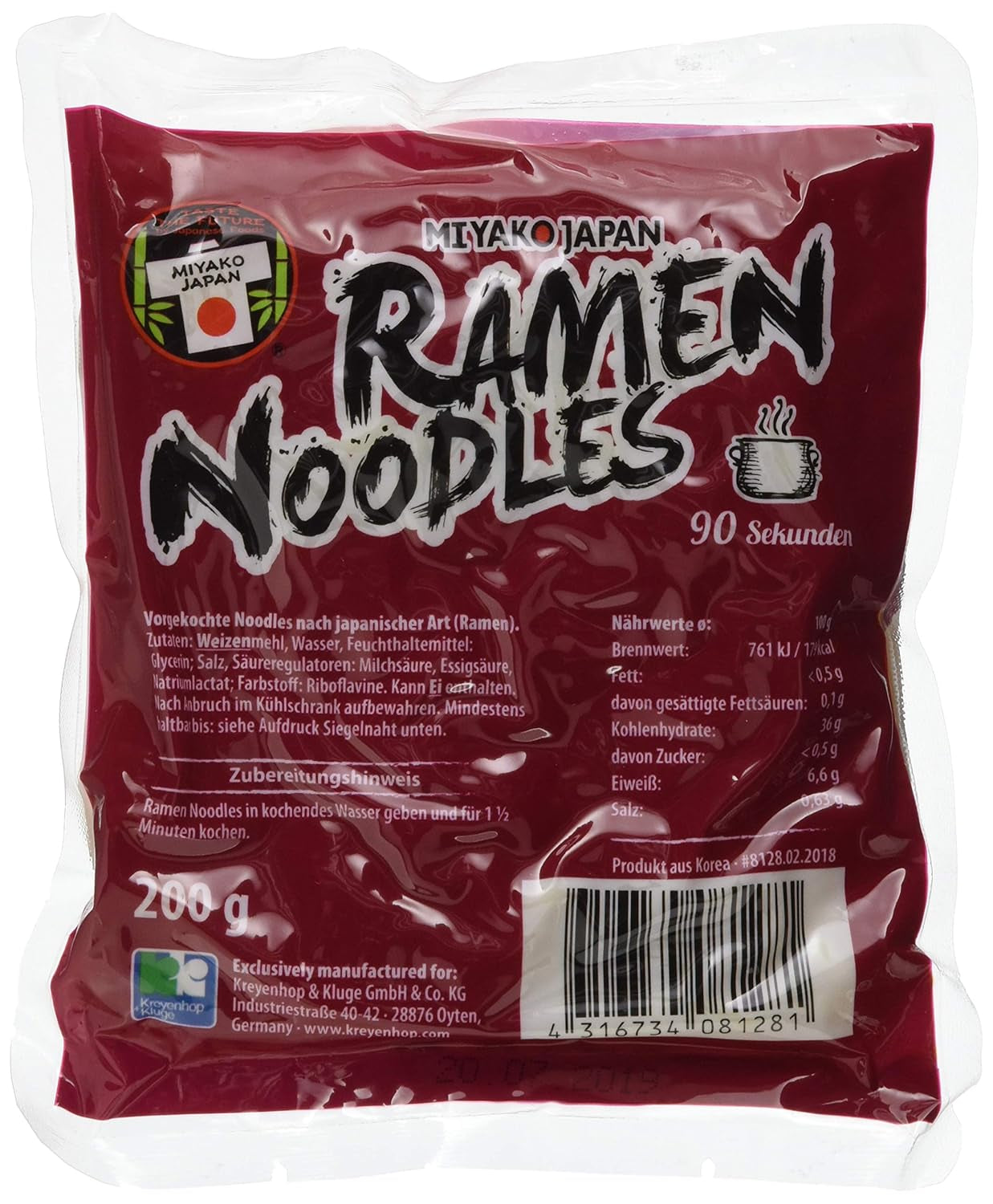 MIYAKO Ramen-Nudeln nach japanischer Art, 200 g