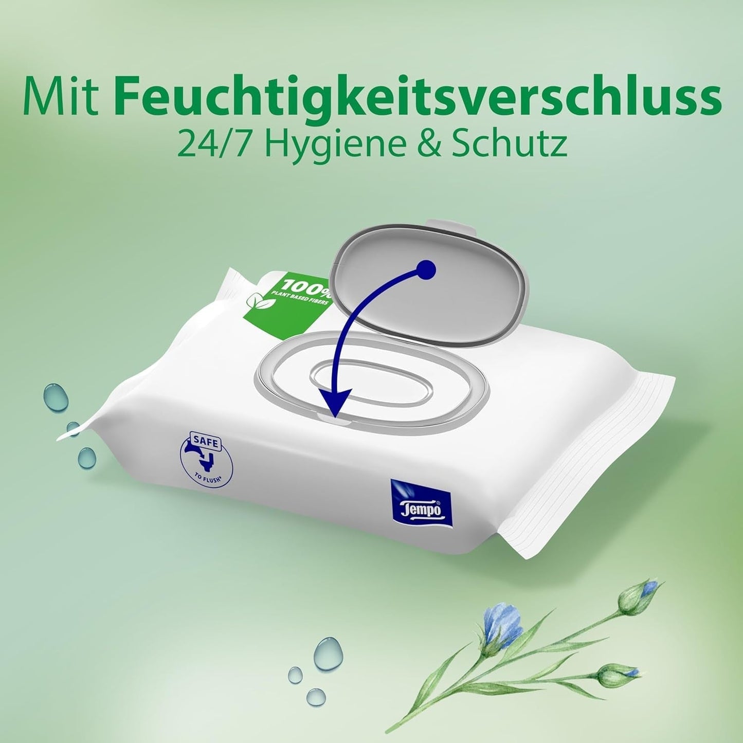 Tempo „Gentle & Sensitive“ feuchte Toilettentücher – Megapack – 16 Packungen à 42 Tücher – Duo-Packs – Natürliche Aloe Vera – Hygienepapier, dermatologisch getestet, hautneutral