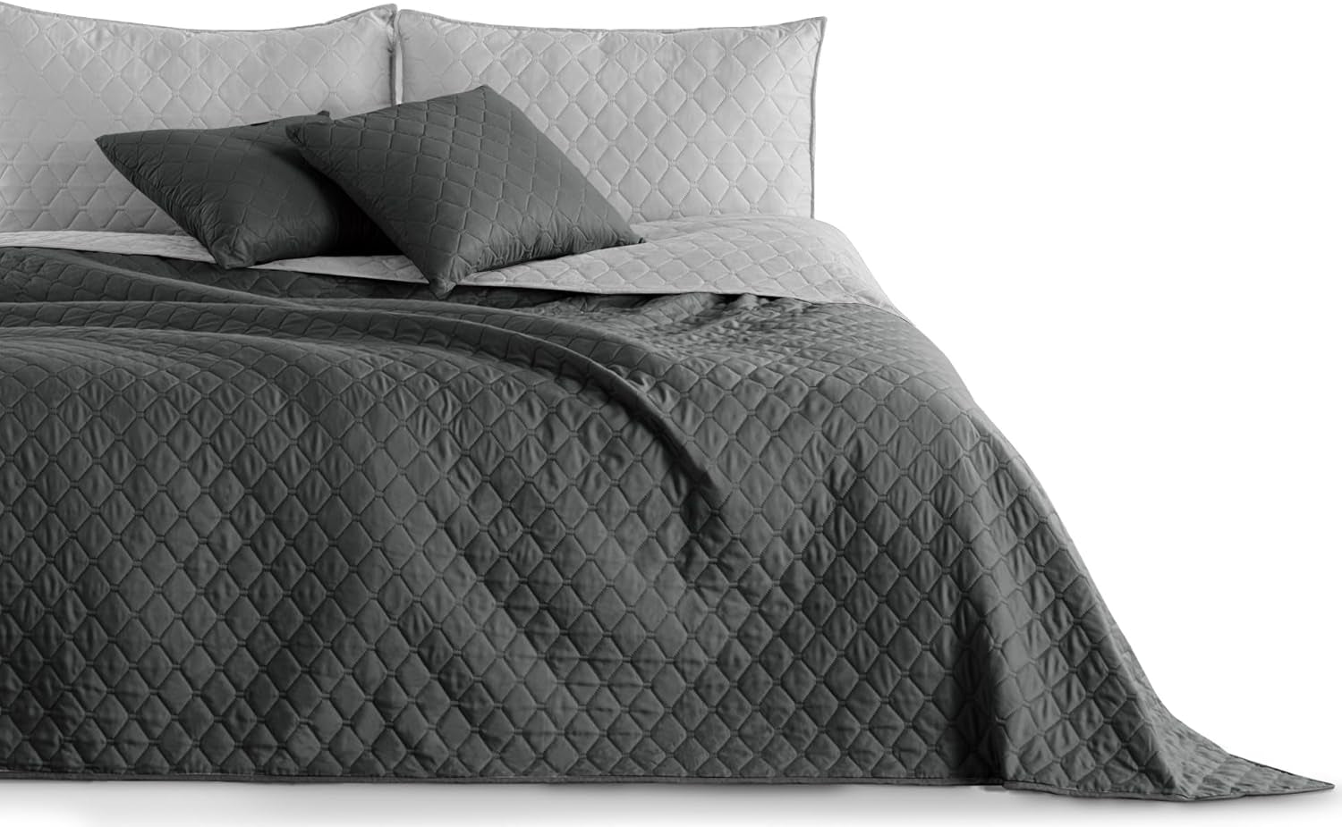 Decoking Tagesdecke 200 x 220 cm Graphit Anthrazit Silbergrau Zweiseitige Tagesdecke pflegeleicht Axel Beds and Blankets Besuchen Sie den DecoKing-Store Axel Graphite Silver 200 x 220 cm