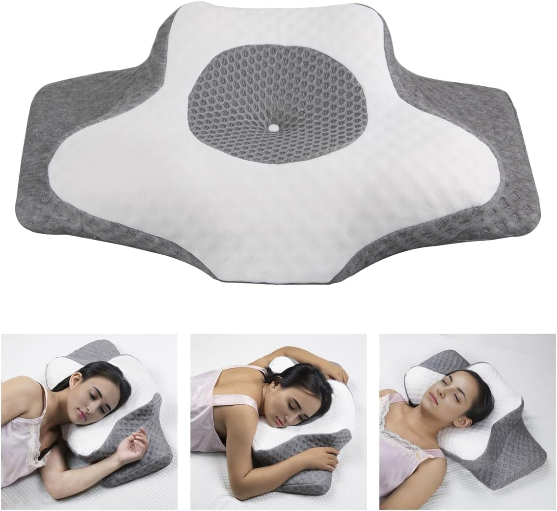 Orthopädisches Kissen aus Memory-Schaum von Topmener, verstellbares Nackenkissen, ergonomisches orthopädisches Schmetterlingskissen zur Unterstützung des Nackens während des Schlafs, Schlafkissen für Rücken- und Bauchschläfer, orthopädische Halskissen von Naty Shop, Standardtitel
