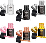 Flüssiger essbarer Glitzer – 6 Metallic-Farben, flüssiges essbares Glitzerpulver zum Dekorieren von Kuchen, Backen, Macarons – metallische Lebensmittelfarbe, Glitzerfarben für Kekse, Fondant, Kuchen, Muffins