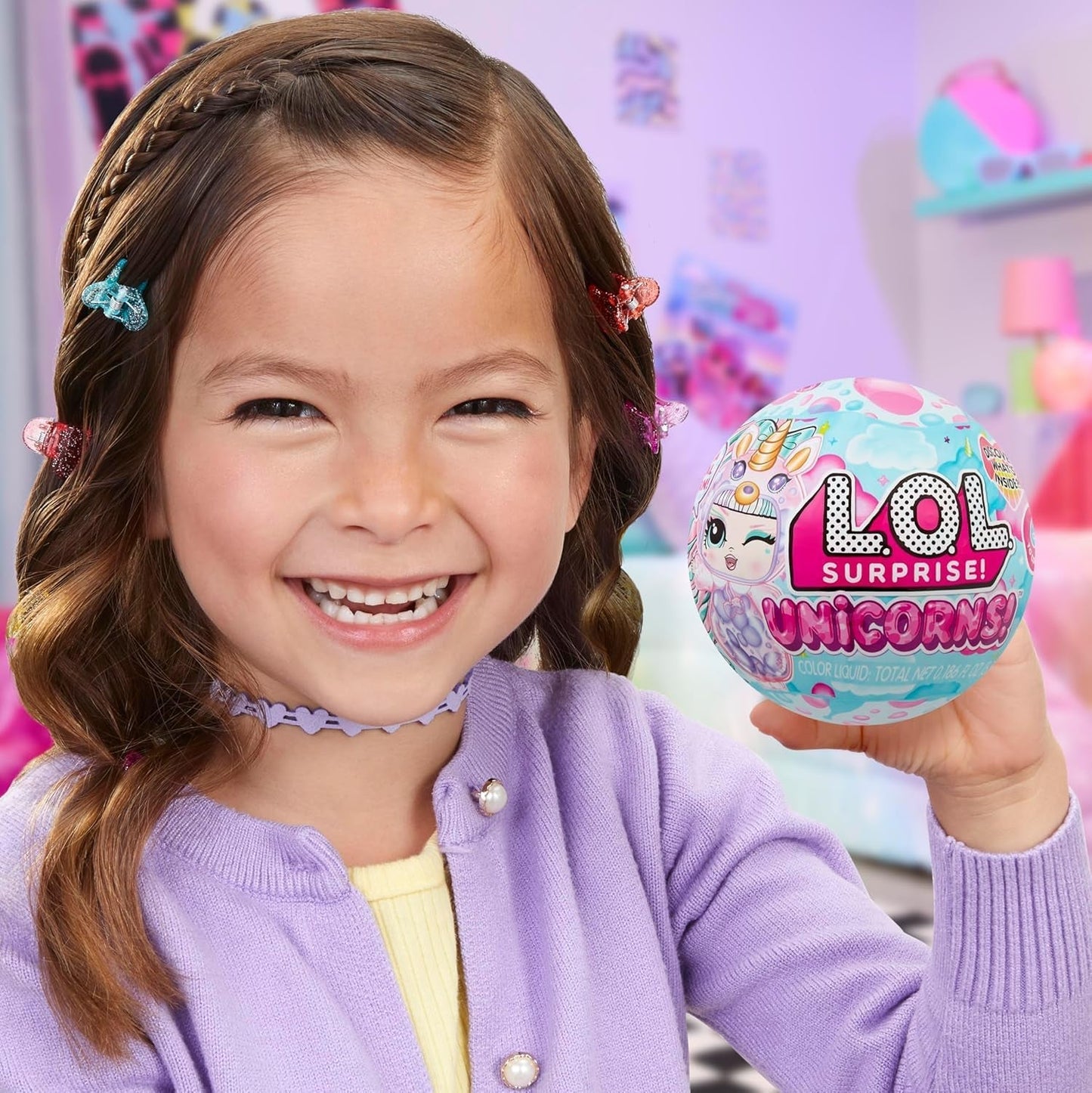 LOL Überraschung! Unicorns Tots – Enthält 1 Puppe mit klarem Körper und Lavalampeneffekt, gepanzerte Verpackung, 8 Sammelpuppen mit 2 bunten Mischungen, für Kinder ab 4 Jahren