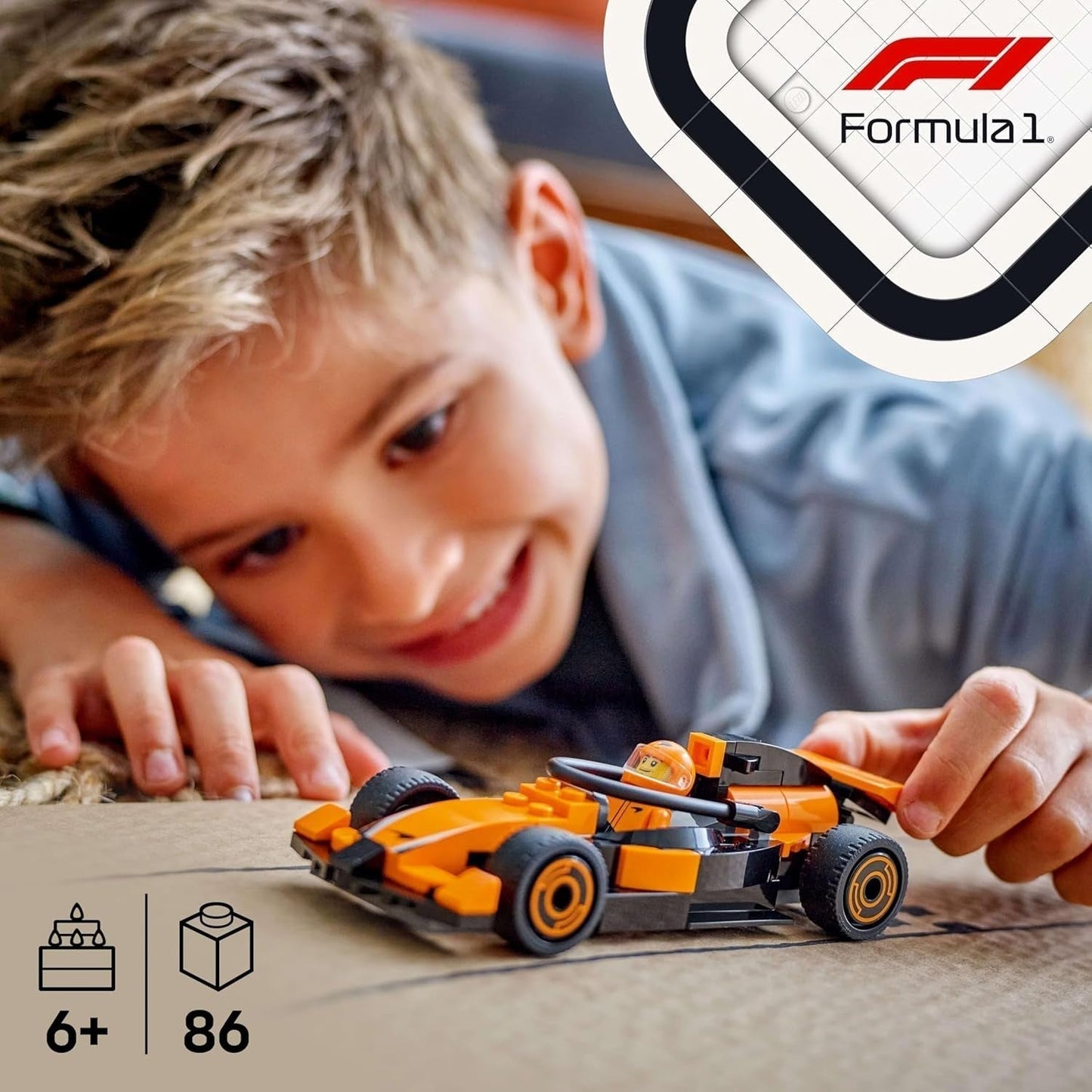 LEGO City F1 Racer mit McLaren-Rennwagen – Formel-1-Spielzeugmodell mit Rennwagen und Minifigur – kleines Geschenk für Jungen und Mädchen ab 6 Jahren oder Motorsportfans 60442 Bausätze Besuchen Sie den LEGO-Store