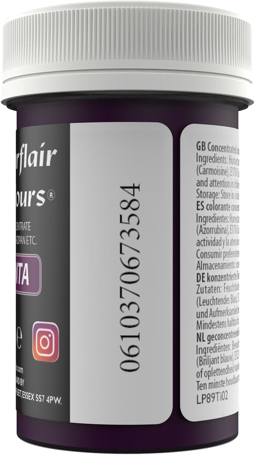 Sugarflair Pasta-Lebensmittelfarbe Pastell Magenta, Lebensmittelfarbe für Pasta, Fondant und Marzipan, Spektralkonzentrierte Farben – 25 g
