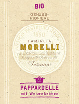 BioGourmet Pappardelle mit Weizenkeimen – Bio-Breinudeln für Eintöpfe und Saucen – mit zusätzlichen Nährstoffen | 500 g Bio und Vegan