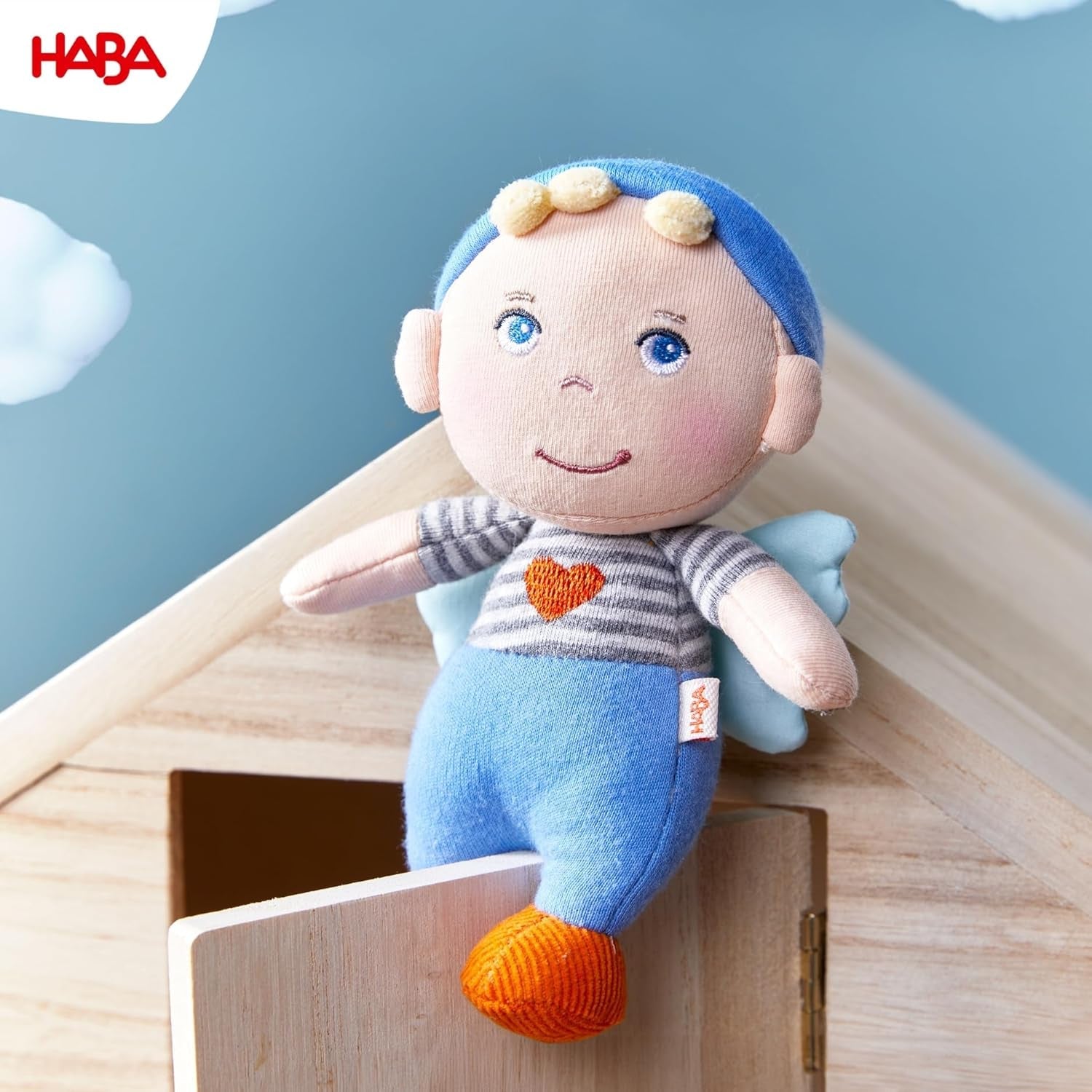 HABA Schutzengel-Matten – Süße Textilpuppe (15 cm), ideales Willkommensgeschenk für Babys und Kleinkinder – Waschbar bei 30 °C – 2011869001