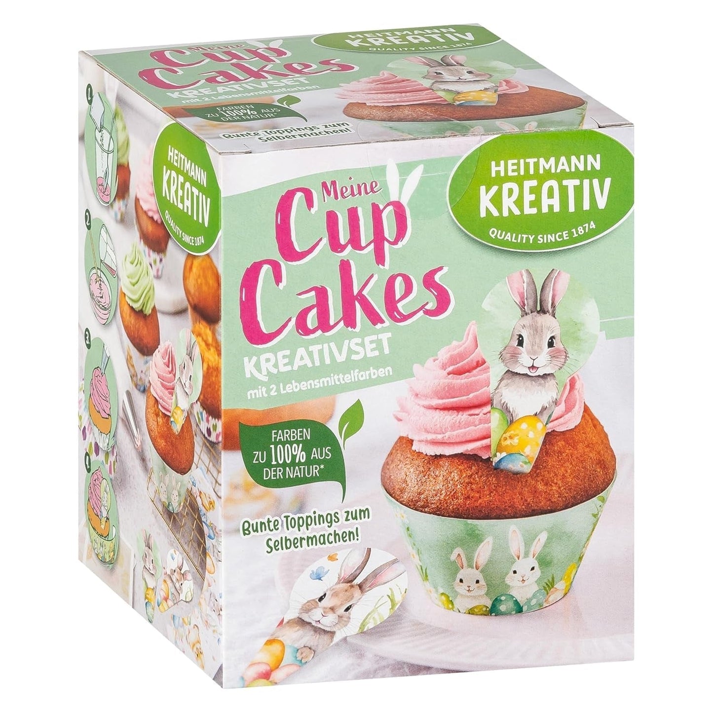 HEITMANN KREATIV - Schokoladenlutscher - Mit pflanzlichen Pulverfarben - Gelb und Grün - DIY-Set - Ostern