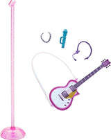 Barbie GYJ22 – Bühne frei für große Träume Brooklyn Puppe (ca. 30 cm, braune Haare) mit Melodien aus dem Film, Lichtern, Mikrofon und Accessoires, Geschenk für Kinder ab 3 Jahren