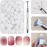 100 Stück Nail Art Schwamm Mit Metallgreifer, Sponge Brush Applicator, Sponge Nagel Pinsel, Nageldesign Zubehör Schwammpinsel, Verwendet, Um Eine Vielzahl Von Gradient Nail Art Patterns Zu Ersetzen