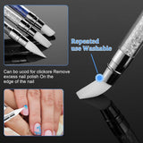 3 Stück Nagel Pinsel Silikon, Nagelkunst Skulptur Stift, Doppel Köpfe DIY Maniküre Werkzeug, Strassstein Picker, Gel Schnitzen Pinsel Für Design, Shaping Zeichnung Carving Nagelfolie